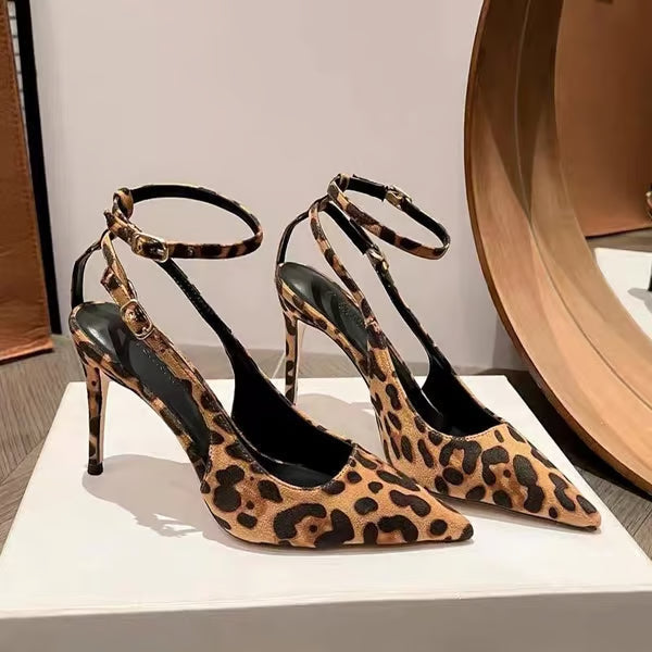 Leopard print high heels