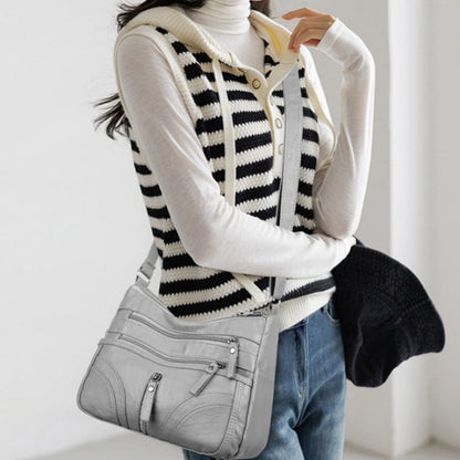 Multiple zippers Multiple pockets Multiple colors |Fashionable & Versatile Crossbody Bag