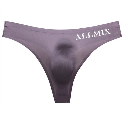 【 】Sexy Low Waist Transparent Ice Silk Seamless Thong