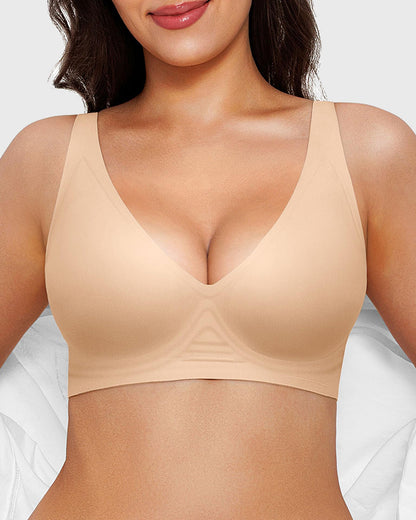 Seamless Deep V Push Up Wireless Bra 3.0