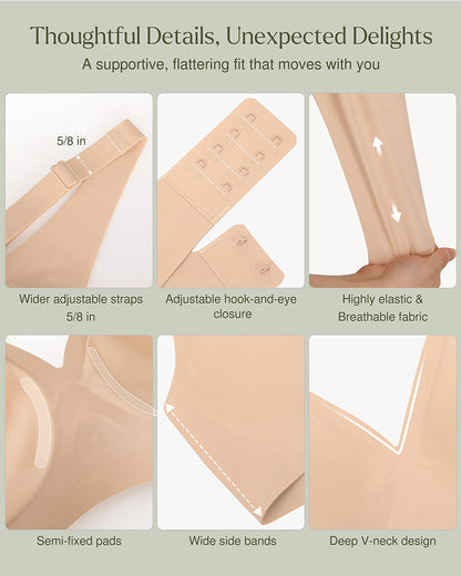 Seamless Deep V Push Up Wireless Bra 3.0