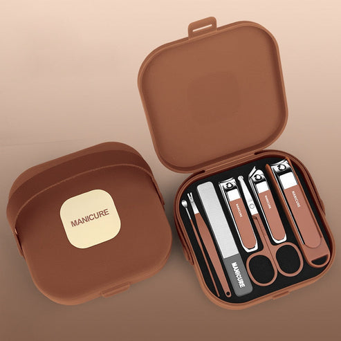 🎁 Holiday Limited-Time Offer 💅 Anti-Splash Nail Clipper Set - 7 PCS Manicure Protection Tools 🛡️✨