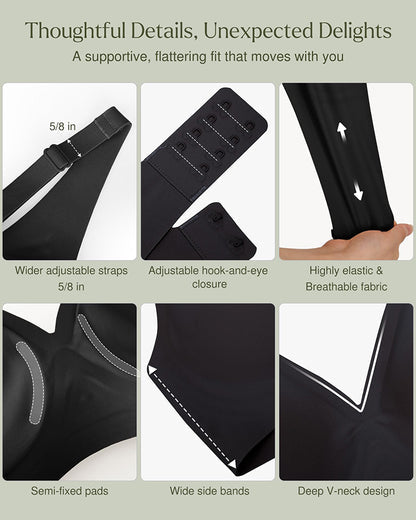 Seamless Deep V Push Up Wireless Bra 3.0