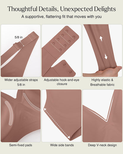 Seamless Deep V Push Up Wireless Bra 3.0