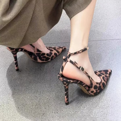 Leopard print high heels